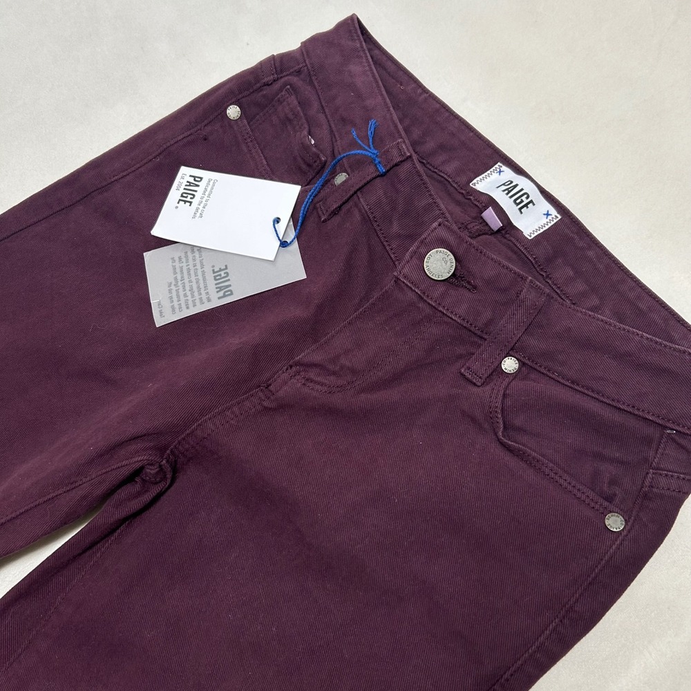Paige Verdugo Ankle Jeans Vamp Red Burgundy Skinny Stretch Pants WJ583 Size 26